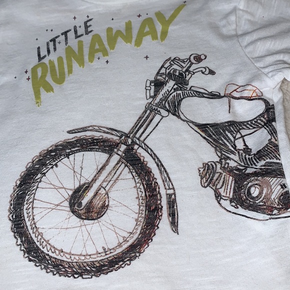 Zara Baby 6-9M Long Sleeve Shirt EUC T-shirt Motorcycle - Picture 2 of 10